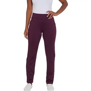 Denim and company fleece back straight leg